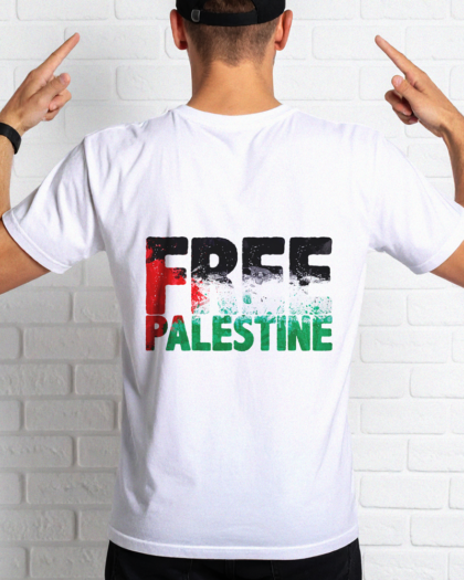 Palestine Round Neck White T-Shirt