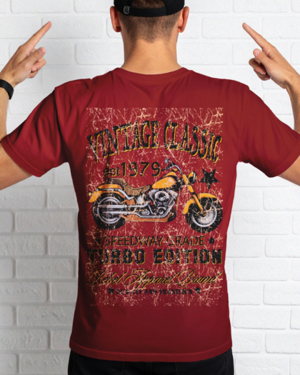 Vintage Classic Round Neck Maroon T-Shirt
